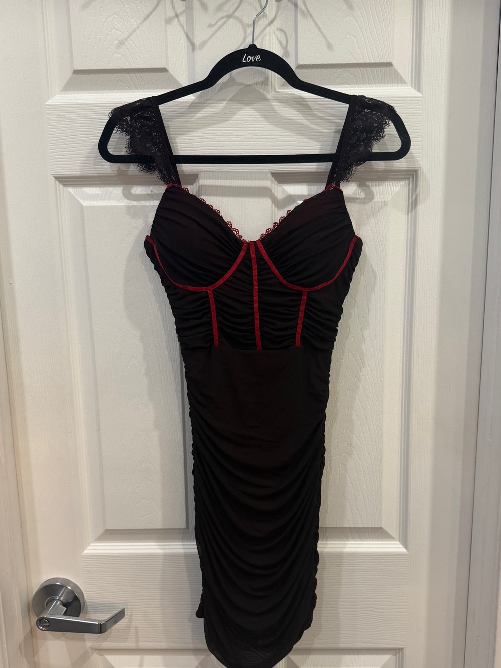 Mesh Ruched Mini Dress